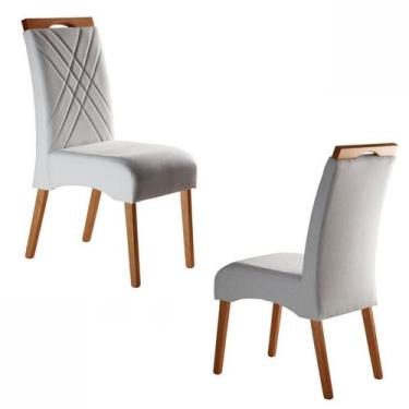 Imagem de Kit 2 Cadeiras Para Sala De Jantar, Madeira Maciça - Alfa - Requinte -