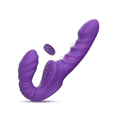 Imagem de Vibrador Para Estimulador Feminino Dupla Penetração 10 Velocidades Sexuais Clitóris e Ponto G Com Controle Remoto