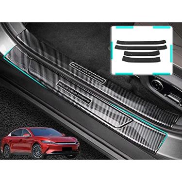 Imagem de GZBFTDH Protetor de proteção de desgaste do peitoril da porta do carro, compatível com acessórios BYD HAN DMi/EV 2020-2022, painéis de chute de aço limiar protetor de entrada de porta de peças automotivas (externo)
