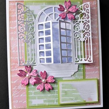 Imagem de Matrizes de corte de metal para janela de flores, faça você mesmo scrapbooking Artista Corte de matrizes estêncis para álbum decorativo de cartão de papel moldes de artesanato para fabricação de cartões