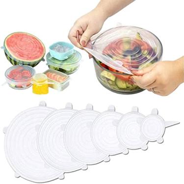Imagem de Tampa de Silicone Universal Para Alimentos Panela Vasilha 6 Peças