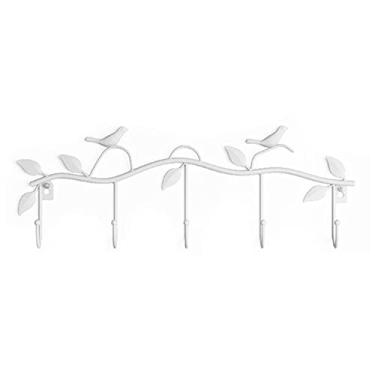 Imagem de KIZQYN Ganchos de casaco pássaros metal cabide de parede e rack de chapéu gancho montado multifuncional cabides para sala de estar quarto ferro forjado cabide de casaco montado na parede (cor: latão)