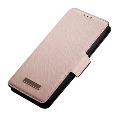 Imagem de DENSUL Capa carteira para iPhone 14/14 Pro/14 Plus/14 Pro Max, texturas de couro avançadas porta-cartões slots para bolso para dinheiro suporte capa flip magnética, rosa, 14 Plus 6,7 polegadas