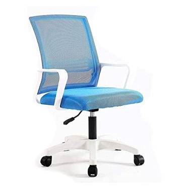 Imagem de cadeira de escritório Cadeira de escritório ergonômica Cadeira de computador Cadeira de jogo Encosto Cadeira de jogo Cadeira de escritório Cadeira giratória Cadeira de trabalho Cadeira (cor: azul)