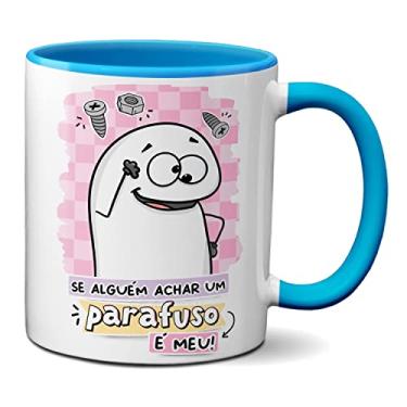 Imagem de Caneca Flork Se Alguém Achar Um Parafuso É Meu Meme Engraçado (Azul)