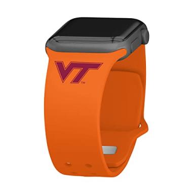 Imagem de AFFINITY BANDS Pulseira esportiva de silicone Virginia Tech Hokies compatível com Apple Watch (42/44/45 mm laranja)