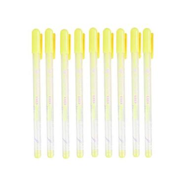 Imagem de Conjunto de canetas de gel de ponta fina de 0,8 mm da Jueshanzj para artistas amarelo 9 canetas