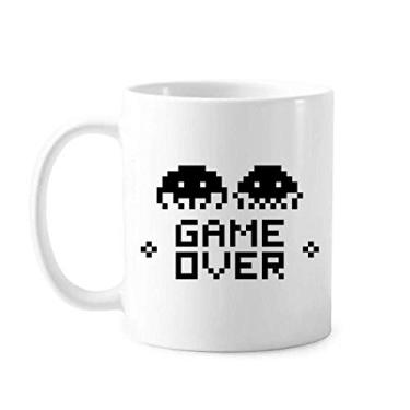 Imagem de Caneca de cerâmica Game Over Little Monster Pixel, copo de porcelana para café