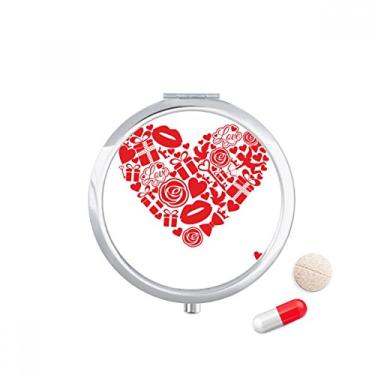 Imagem de Caixa de armazenamento de remédios para presente de dia dos namorados, coração vermelho rosa