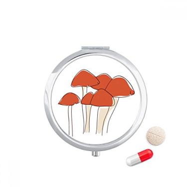 Imagem de Caixa de comprimidos com estampa de linha de cogumelo de desenho animado, caixa de armazenamento de medicamentos, dispensador de recipiente