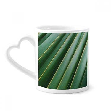 Imagem de Caneca fotográfica natureza de folhas verdes Caneca de café cerâmica copo de coração de vidro