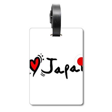 Imagem de I Love Japan Word Flag Heart Mala de Bagagem Etiqueta Cartão de Bagagem Scutcheon Etiqueta
