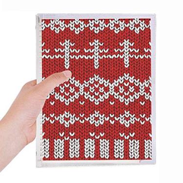 Imagem de Caderno vermelho irregular, padrão de malha de grão vertical, folhas soltas, diário recarregável, papelaria