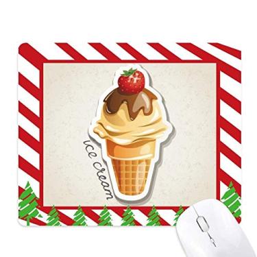 Imagem de Tapete de borracha de chocolate morango doce sorvete cone tapete de Natal