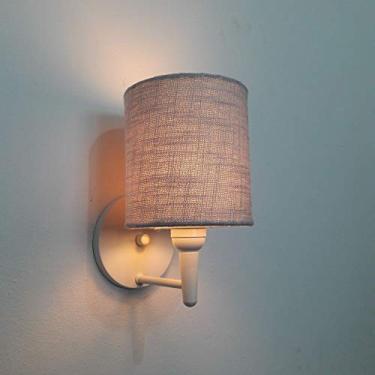 Imagem de Lustre Arandela Cilíndrica Cúpula Tecido 14x15 cm, Vivare Iluminação, Arandela Parede2009 BRCZ, Branco, Pequeno