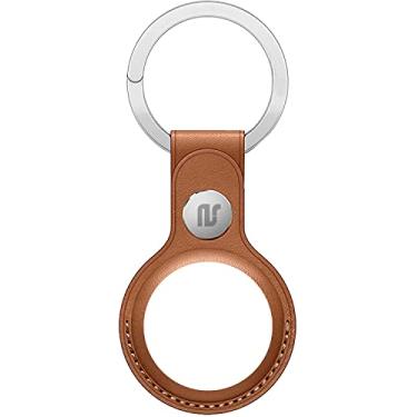 Imagem de Nandos-Store - Capa AirTag compatível com Apple AirTags - Capa protetora de silicone antiarranhões para chaveiro, mochilas, localizador de carteira - NSmart_store (Airtag 2021, Marrom couro)