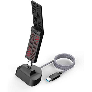 Imagem de Adaptador WiFi USB 1900mbps,WAVLINK Dual Band USB 3.0 WiFi Dongle/2.4 + 5Ghz Wireless Network Adapter/Card for PC/Desktop/Tablet/Laptop, 802.11ac WiFi Support Windows 11/XP/Vista/7/8/8.1/10, MAC OS