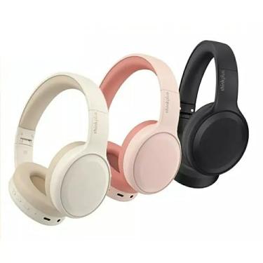 Imagem de Fone de ouvido LEN0V0 TH30 sem fio com microfone para chamadas, Bluetooth 5.3, Esportivo, Dobrável, Headset (Bege Branco) (Bege)
