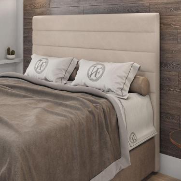Imagem de Cabeceira King Size Napoli 193cm Veludo Bege c/ Frame Italian Flex