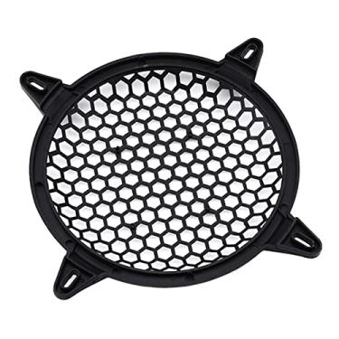 Imagem de Buzina de ar super alta 6/8/10/12 polegadas capa protetora de malha de rede alto-falantes de carro amplificador de potência unidade circular decorativa caixa de som rede grade kit de buzinas de trem (cor: preto-6 polegadas)