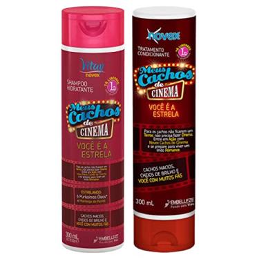 Imagem de Kit Shampoo + Condicionador 300Ml Meus Cachos de Cinema, Novex, vermelho