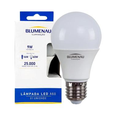 Imagem de Lâmpada Led Bulbo A60 9W Blumenau E27 Bivolt 4100K Luz Neutra