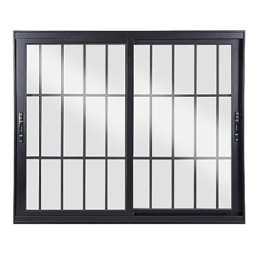 Imagem de Janela de Alumínio de Correr 100x200x10cm 2 Folhas Móveis Vidro Liso Topsul Esquadrisul