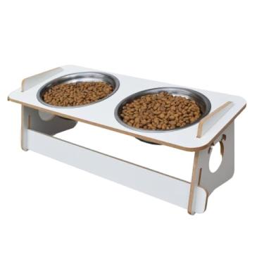 Imagem de Comedouro Elevado Cachorro Duplo Pet Tigela Ração Inox Saudável