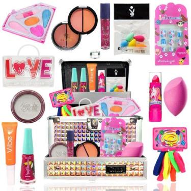 Imagem de Maleta Infantil Kit Maquiagem Completo Sombras Batom Gloss - Ruby's