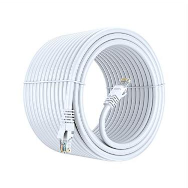 Imagem de Cabo Ethernet Maximm Cat 6, Cabos Cat6 – Cabo de Internet Snagless Cabo de rede de computador de cobre puro listado UL, 24 AWG – Inclui abraçadeiras de cabo., Branco, 200 Feet