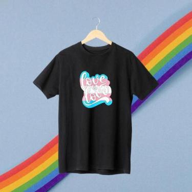 Imagem de Camiseta Preta Love Is Love Transgender - Orgulho - Lgbtqiap+ - Loja Á