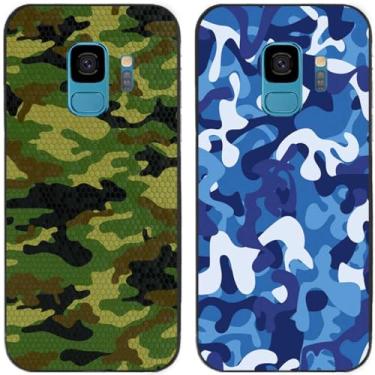 Imagem de 2 peças camuflagem impressa TPU gel silicone capa de telefone traseira para Samsung Galaxy todas as séries (Galaxy S9)