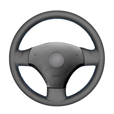Imagem de Capa de volante de carro confortável antiderrapante costurada à mão preta, apto para Volkswagen Bora 2001 2002 2003 2004 2005