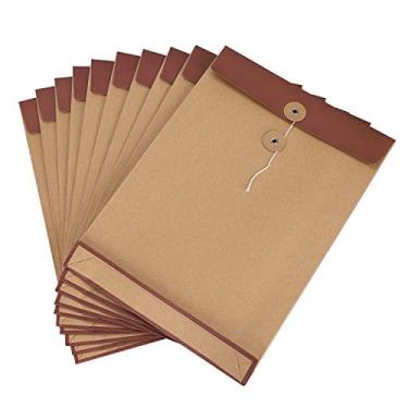 Imagem de Pacote com 10 envelopes de papel Kraft A4, pasta de arquivo, pastas, portfólio, bolsa de arquivos, envelope expansível, carteira de arquivos, envelope vertical para documentos, organizador de bolso