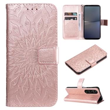 Imagem de Sunflower Printing Design PU Leather Flip Wallet Lanyard Protective Case for Sony Xperia 1 VI 2024 (Color : Rose Gold, Size : For Xperia 1 VI)