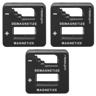 Imagem de MeasuPro Desmagnetizador e magnetizador - preto - pacote com 3 - para pontas de chaves de fenda, pontas e ferramentas pequenas, parafusos grandes ou grandes, brocas, soquetes, porcas, parafusos,