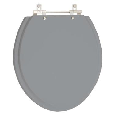 Imagem de Assento Sanitario Poliester com Amortecedor Parati Cinza Cromo para Vaso Logasa