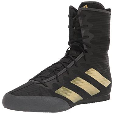 Imagem de adidas Tênis de boxe adulto unissex Hog 4, Preto/dourado metálico/cinza, 11 Women/12.5 Men