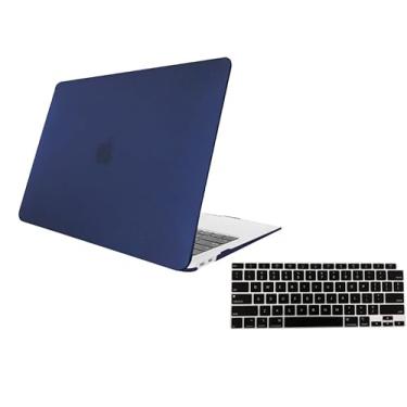 Imagem de Kit Capa Case Para Macbook Air 15.3 Polegadas A2941 / A3114 + Película de Teclado Com CHIP M2 M3 (Azul Marinho Fosco)