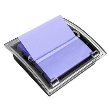 Imagem de WERJOURU Dispensador de notas Post it, 7,5 x 7,6 cm, suporte de notas adesivo, base preta, dispensador de notas pop up post it para escritório, casa, sala de aula, suprimentos de mesa