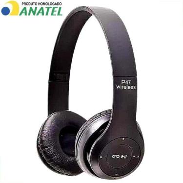 Imagem de Fone de Ouvido Bluetooth Sem Fios Over-Ear Barato Homologado Anatel - 