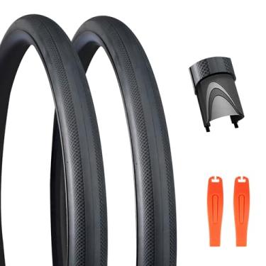 Imagem de ZUKKA Pneu de bicicleta pacote com 1/2 pneu de bicicleta de estrada 700 x 28C/700 x 32C pneu de bicicleta de estrada 28/32-622 mm pneu para bicicleta híbrida de passageiros bicicleta de estrada