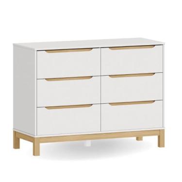Imagem de Cômoda Infantil para Quarto de Bebê com 6 gavetas Linha Cozy Marca Qua