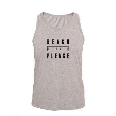 Imagem de Regata Masculina Algodão Beach Tennis Please Básica - Ragor, EXG, Cinz