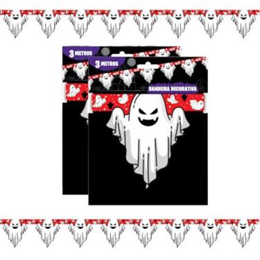 Imagem de Bandeirinha Fantasma Enfeite Decoração Festa Bruxas 6 Metros - Toy Mas