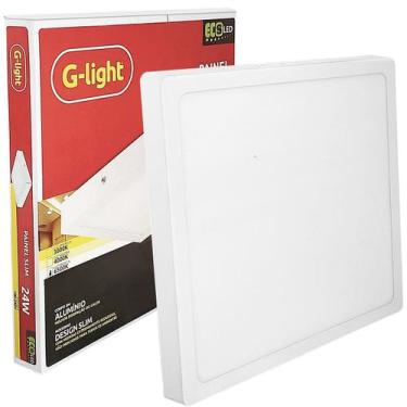 Imagem de Painel Led Slim Sobrepor 24w Quadrado Branco Frio 28,5cm - G-LIGHT, Ac