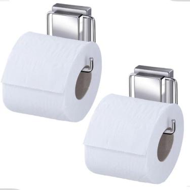 Imagem de Kit 2 Suporte Papel Higiênico Papeleira Nicho Banheiro Cromado de Pare