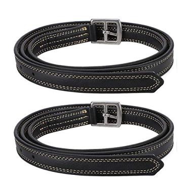 Imagem de Correia de Couro Com Fivela, Tiras de Perna para Cobertores de Cavalo Fivela de Sela de Cavalo Cinto de Estribo de Cavalo de Sela Britânica Com Fivela de Aço Inoxidável para Sela