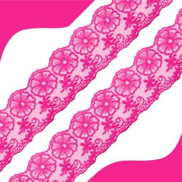 Imagem de Renda De Guipír Crl-01 - Rosa Escuro - Nº: 312 Rolo Com 13,7 Metros - 