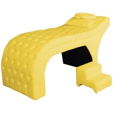 Imagem de Maca Estética Detalhe em Capitonê Suede Cores - DS Estofados, Amarelo